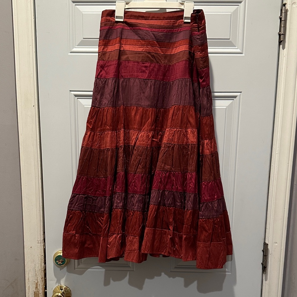 Elegant Multicolor Striped Skirt